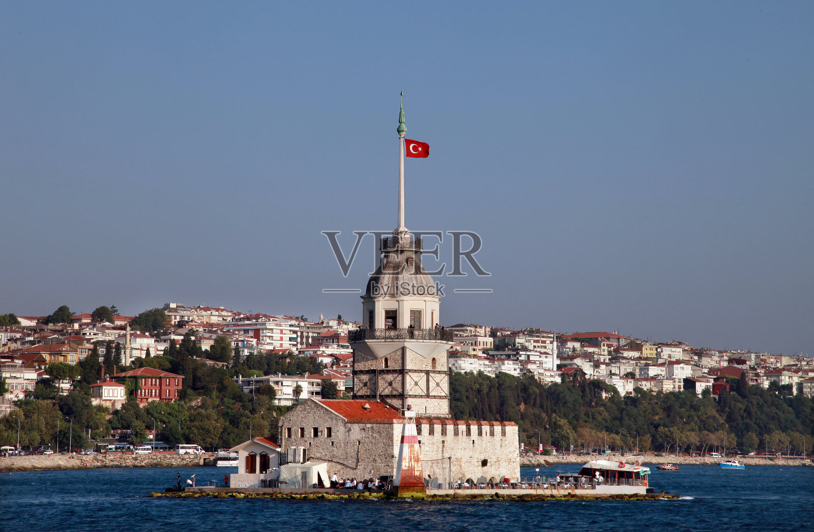 少女塔和博斯普鲁斯海峡照片摄影图片