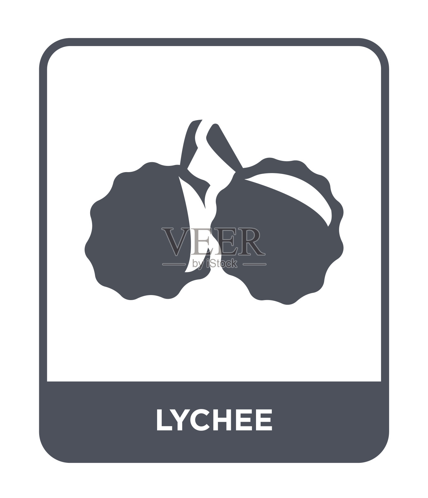 荔枝图标矢量在白色的背景，荔枝时尚填充图标从水果和蔬菜收集插画图片素材