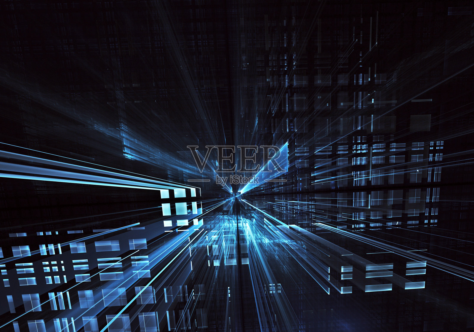 抽象三维分形背景、纹理。虚拟城市霓虹照片摄影图片