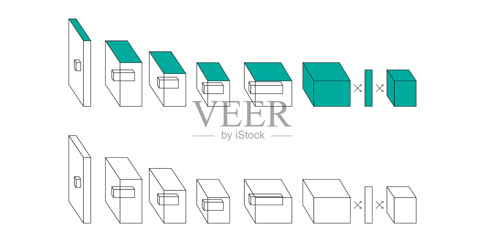 人工智能过程说明，矢量插画图片素材