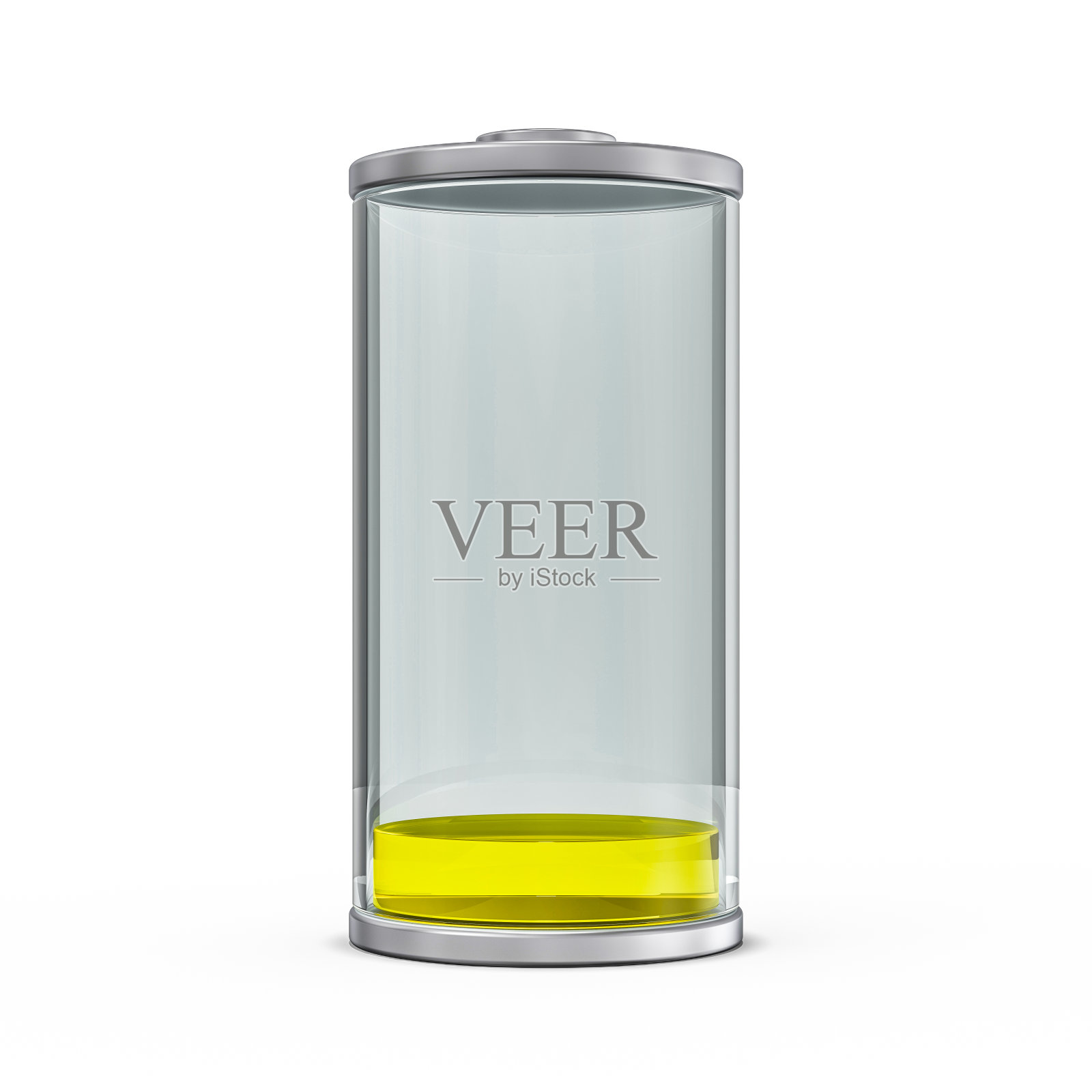 带有黄色充电指示灯的电池图标。3 d照片摄影图片