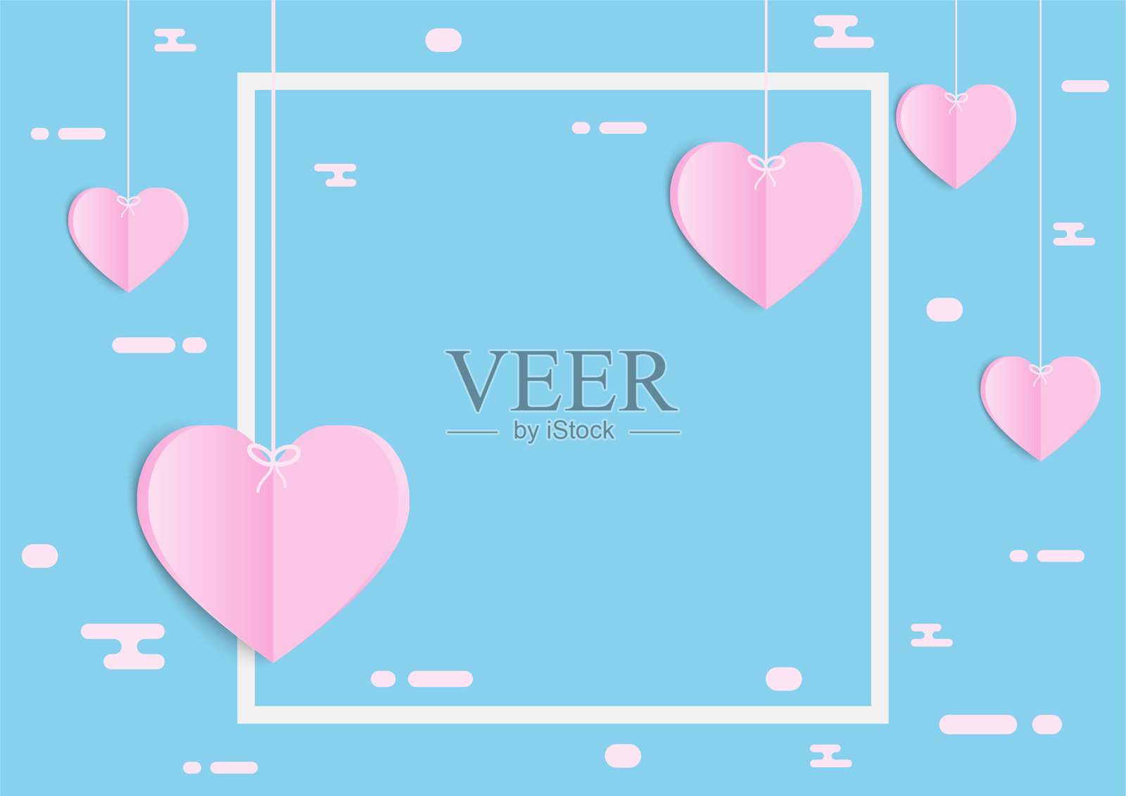 情人节的背景和爱情的心插画图片素材