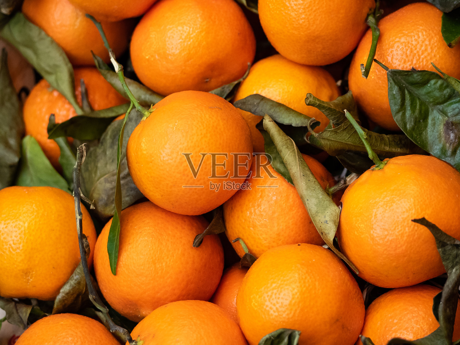 伦敦博罗市场的新鲜农产品摊位上的橙子。照片摄影图片