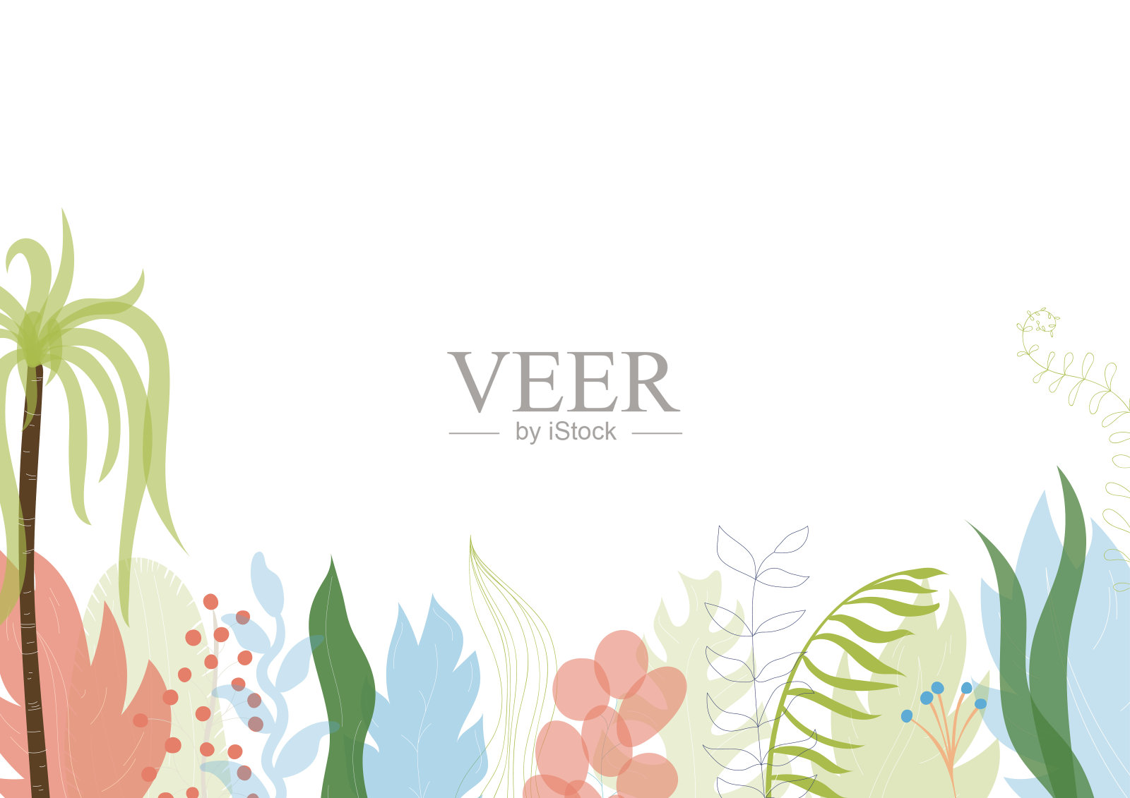 带树懒的矢量花卡片插画图片素材