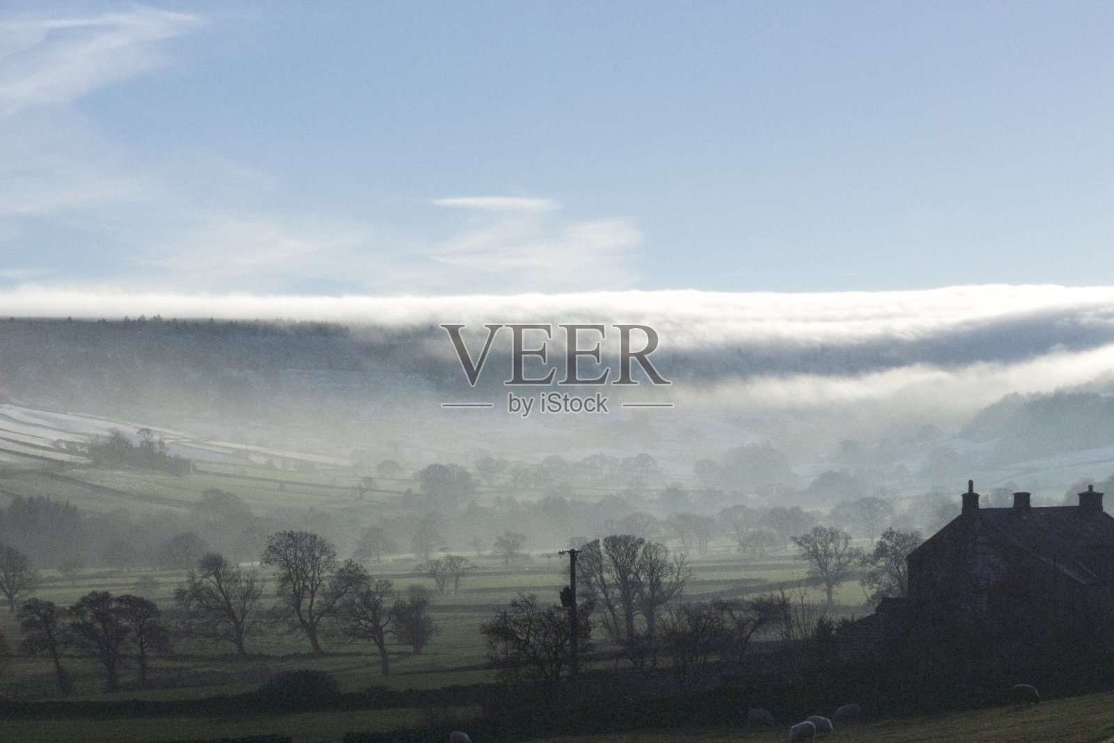 格莱斯代尔-北约克郡-雾蒙蒙的下午照片摄影图片