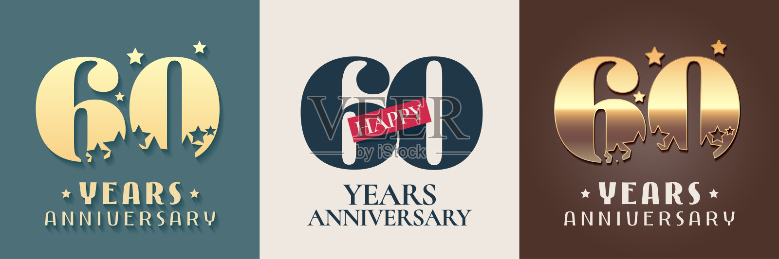 60周年纪念集矢量图标、符号插画图片素材