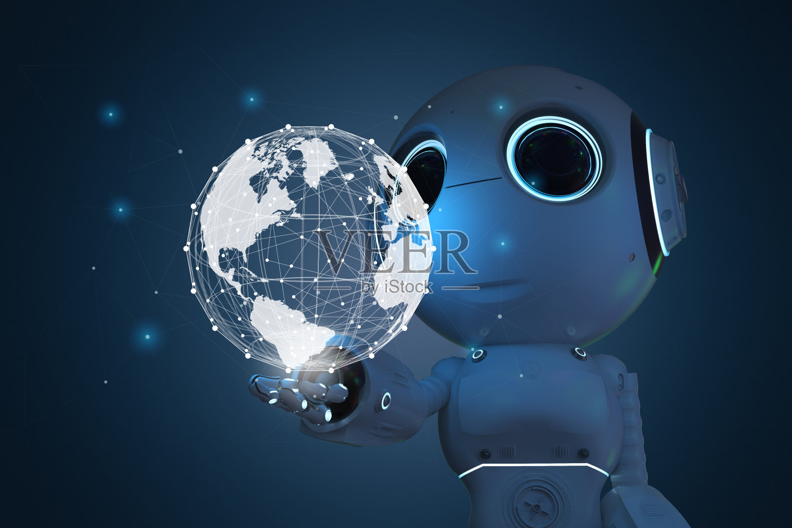 具有全局连接的机器人照片摄影图片