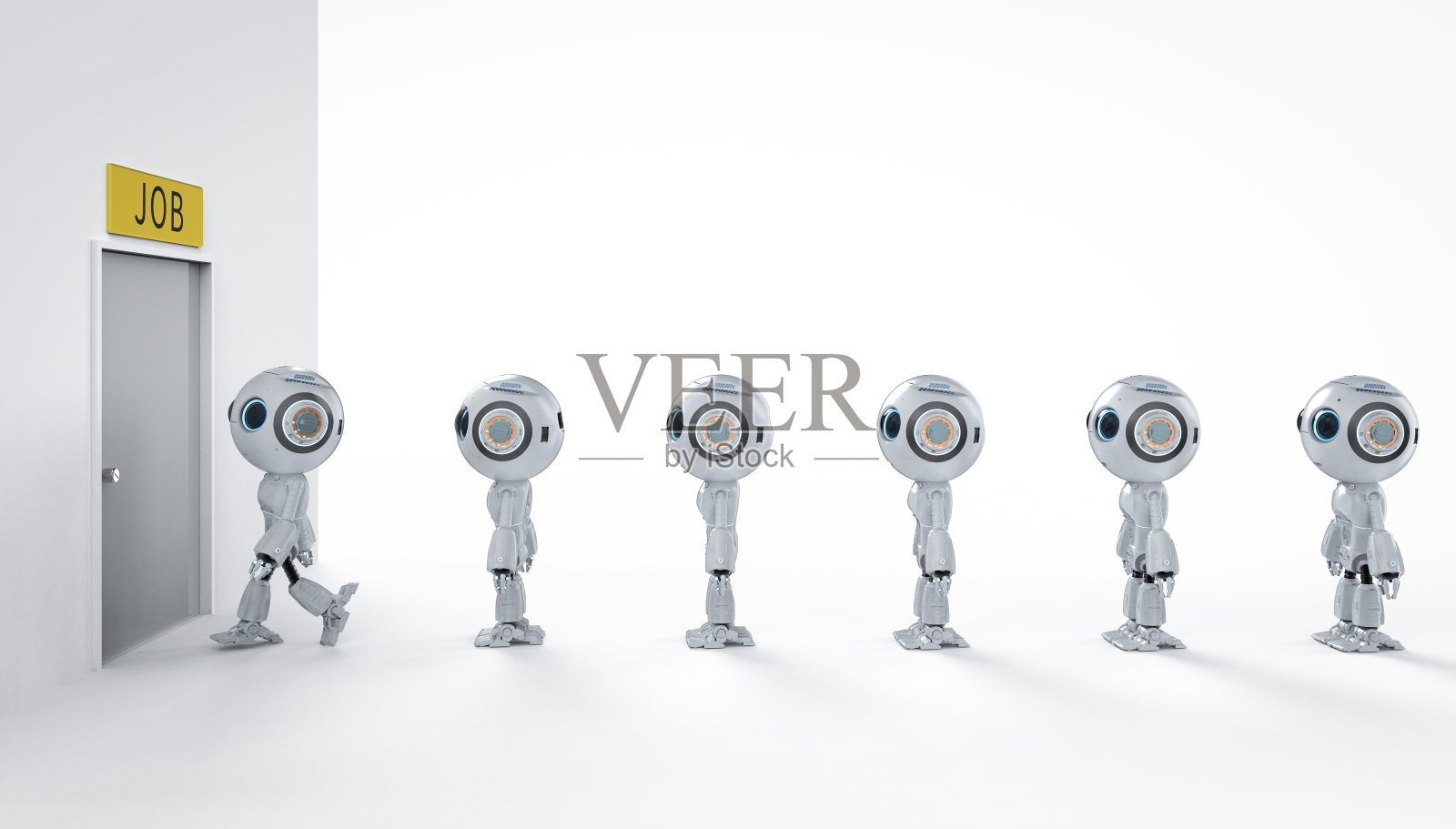 机器人取代人类工作照片摄影图片