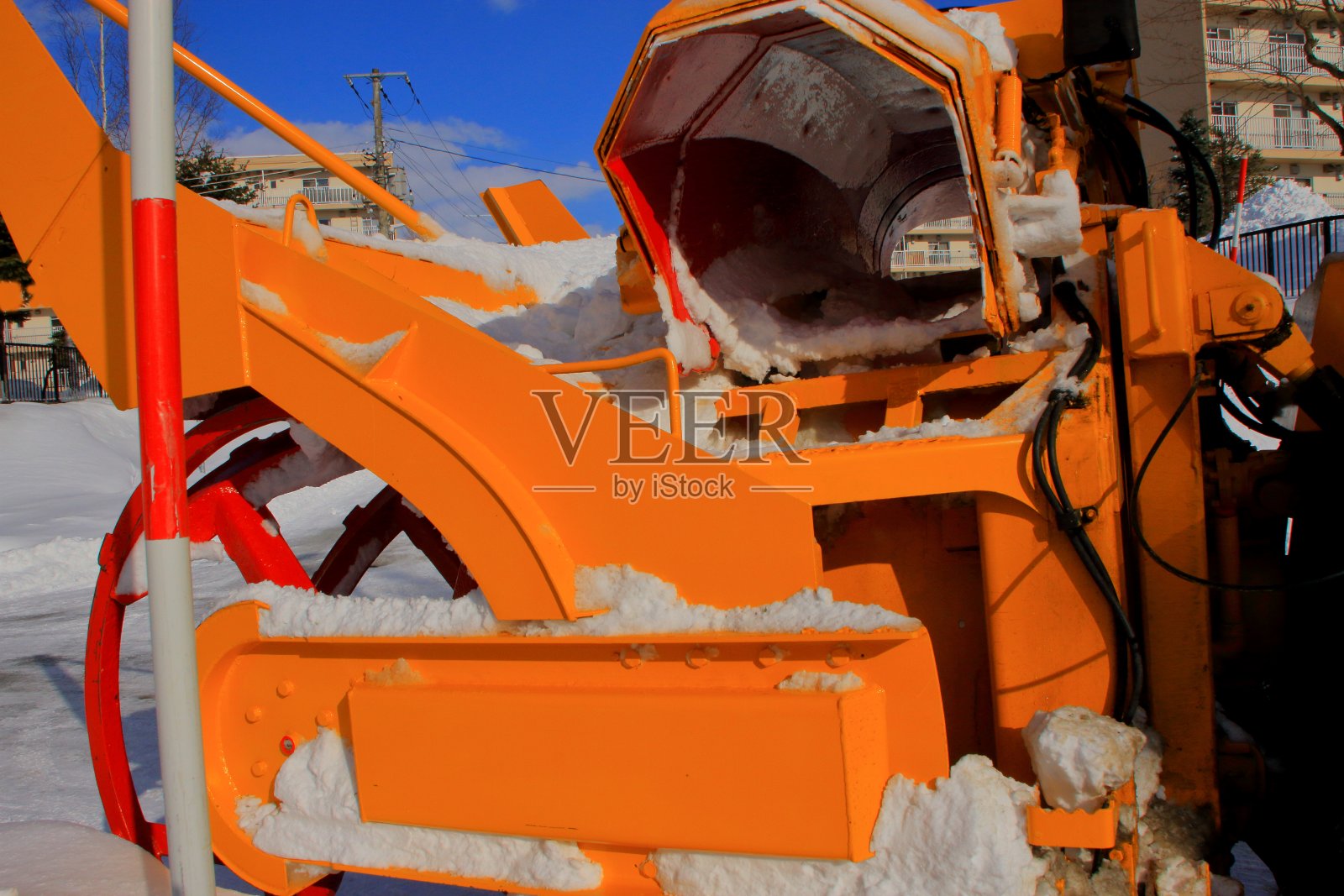冬天扫雪机的景色照片摄影图片