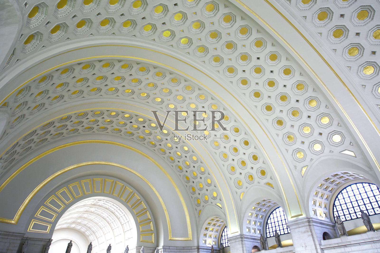 美国华盛顿联合车站天花板内照片摄影图片