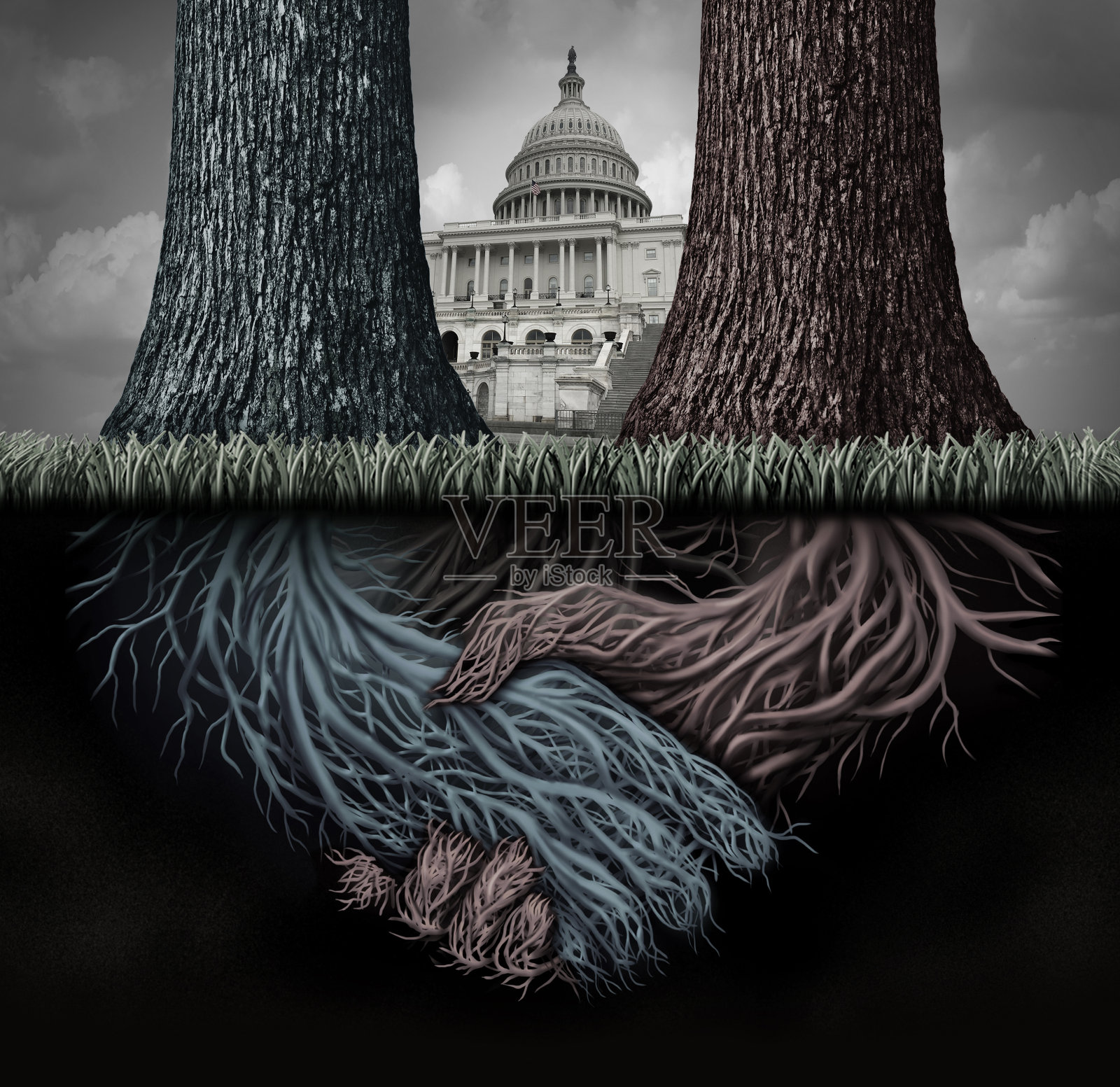 美国秘密政治插画图片素材