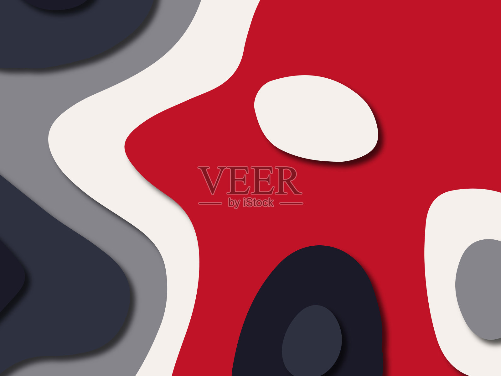 多色剪纸节目背景与现代蓝红白颜色照片摄影图片