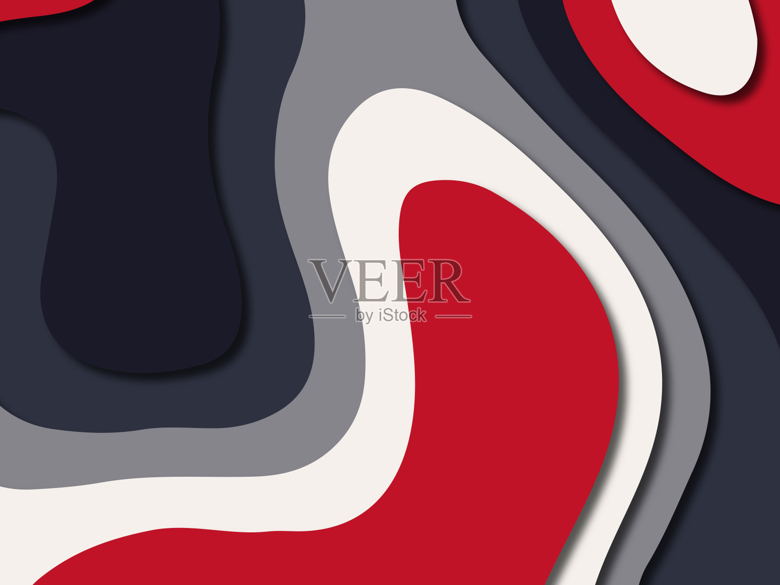 多色剪纸节目背景与现代蓝红白颜色照片摄影图片