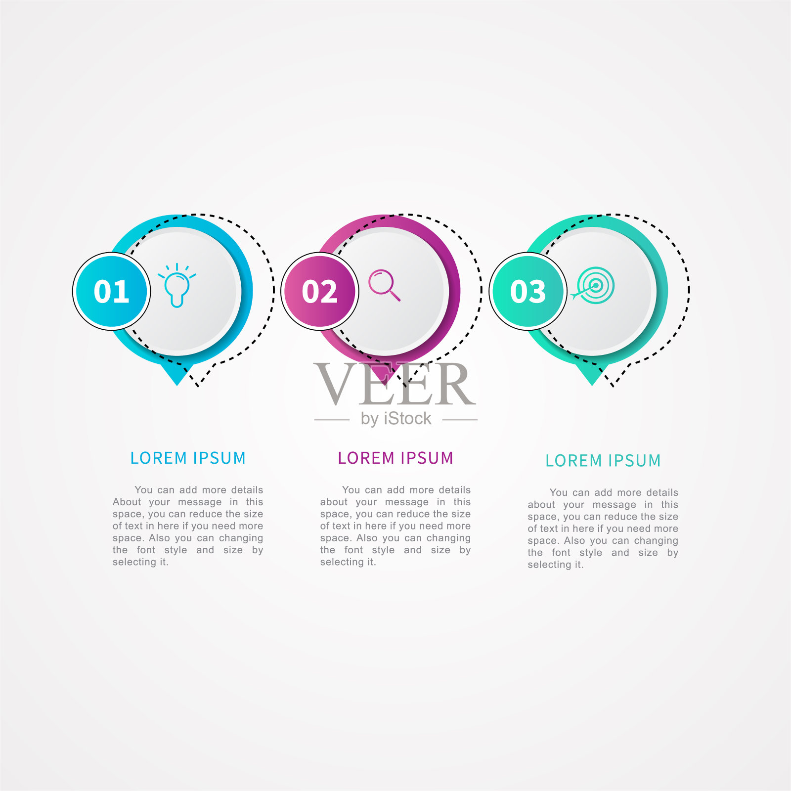 3个步骤或3个选项的信息图表元素插画图片素材