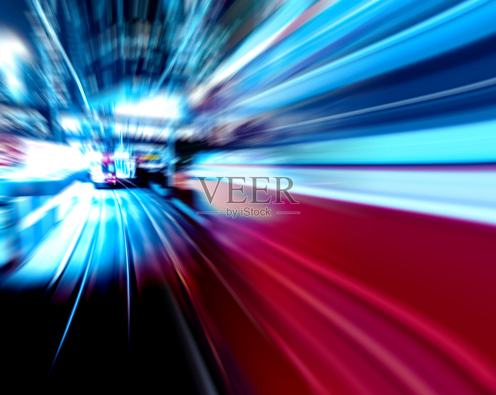 城市夜间交通灯轨迹的抽象图像照片摄影图片