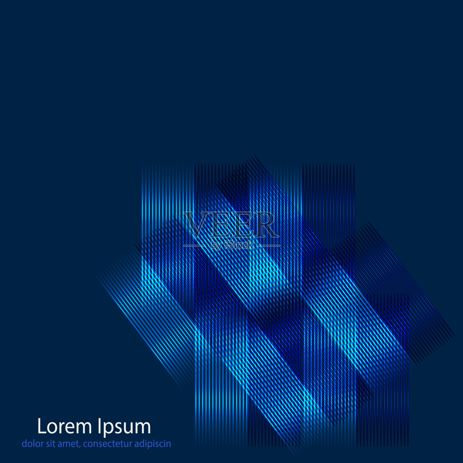 明亮的现代背景，彩色金属带的几何物体插画图片素材