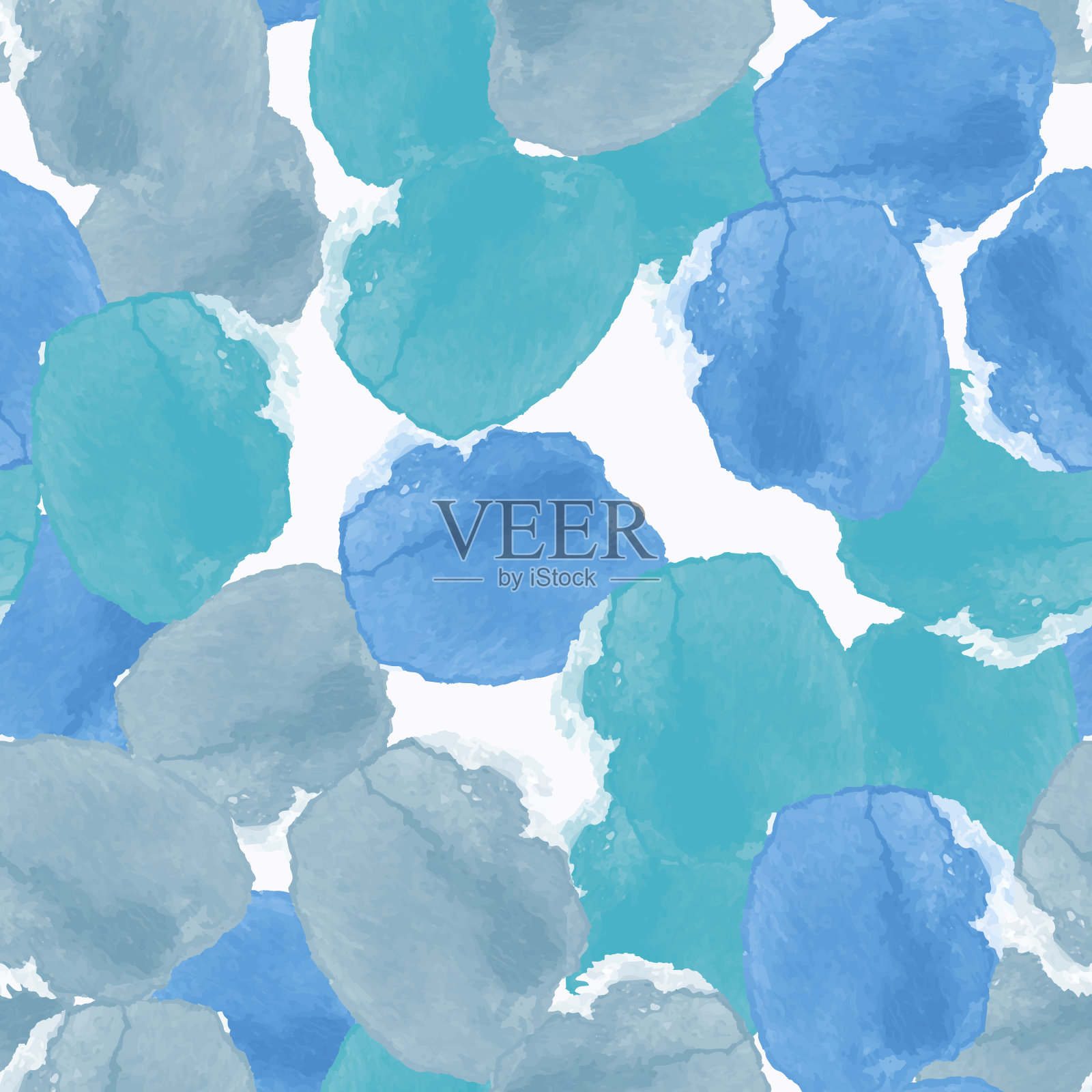 抽象无缝图案与彩色水彩形状在矢量插画图片素材