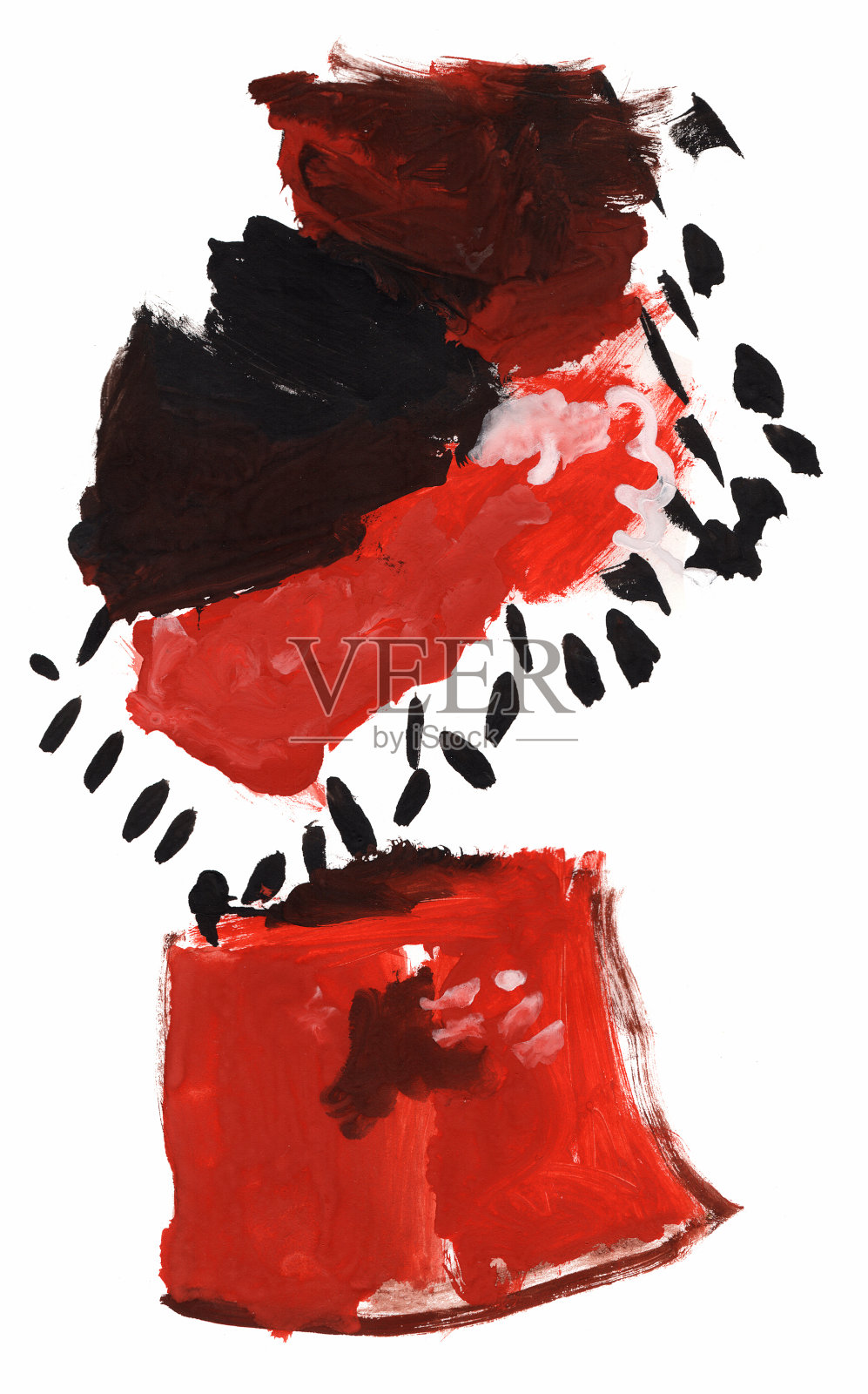 画一个年轻的艺术家，红玫瑰在一个花瓶，水彩画照片摄影图片