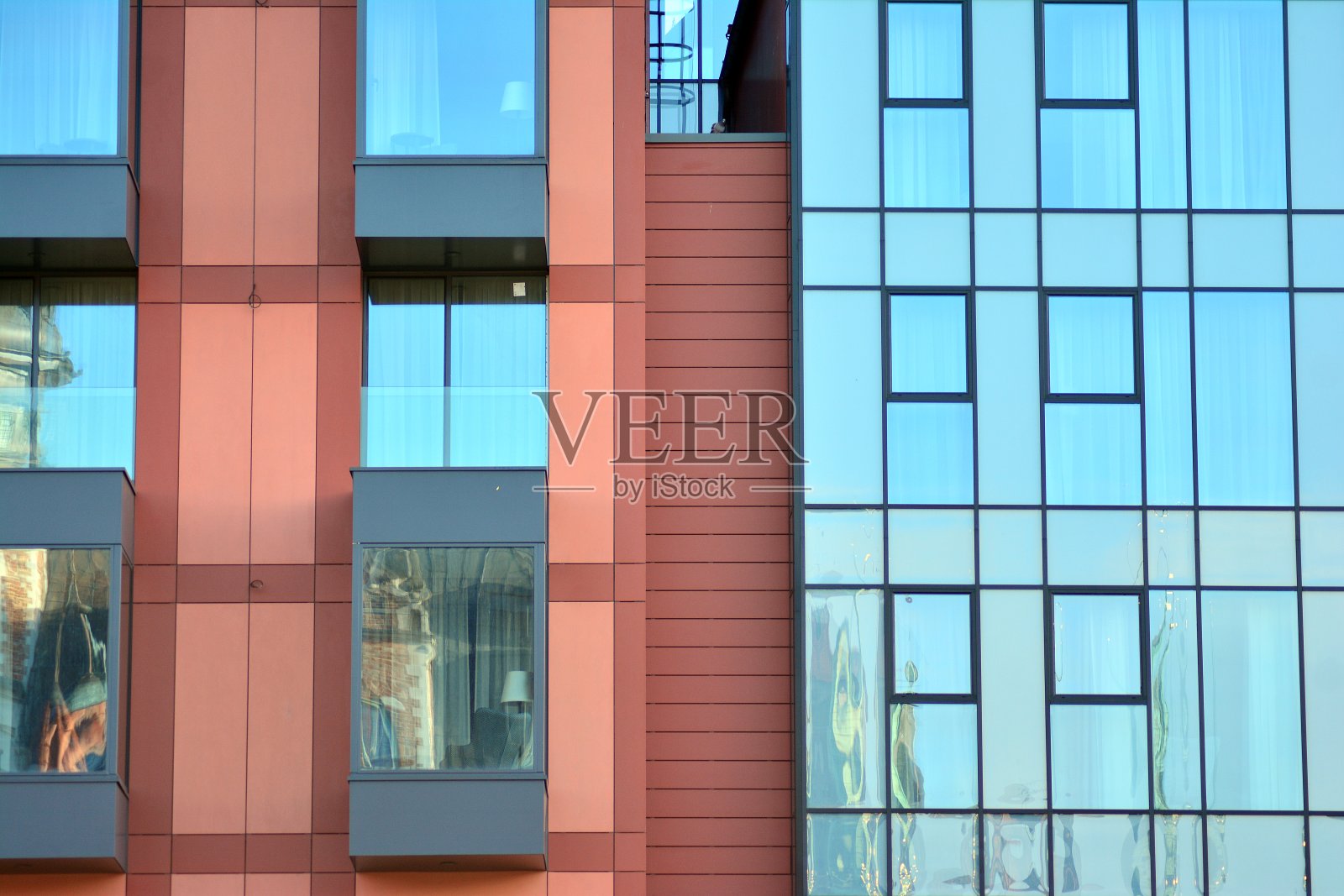 现代公寓楼的立面照片摄影图片