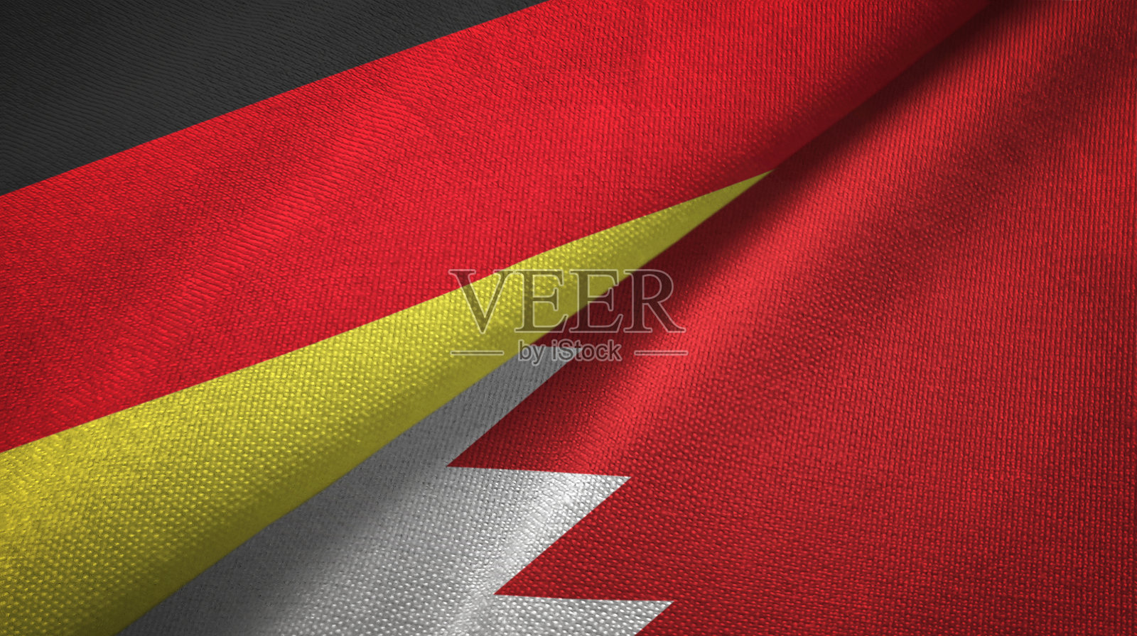 巴林和德国两国国旗纺织面料纹理照片摄影图片