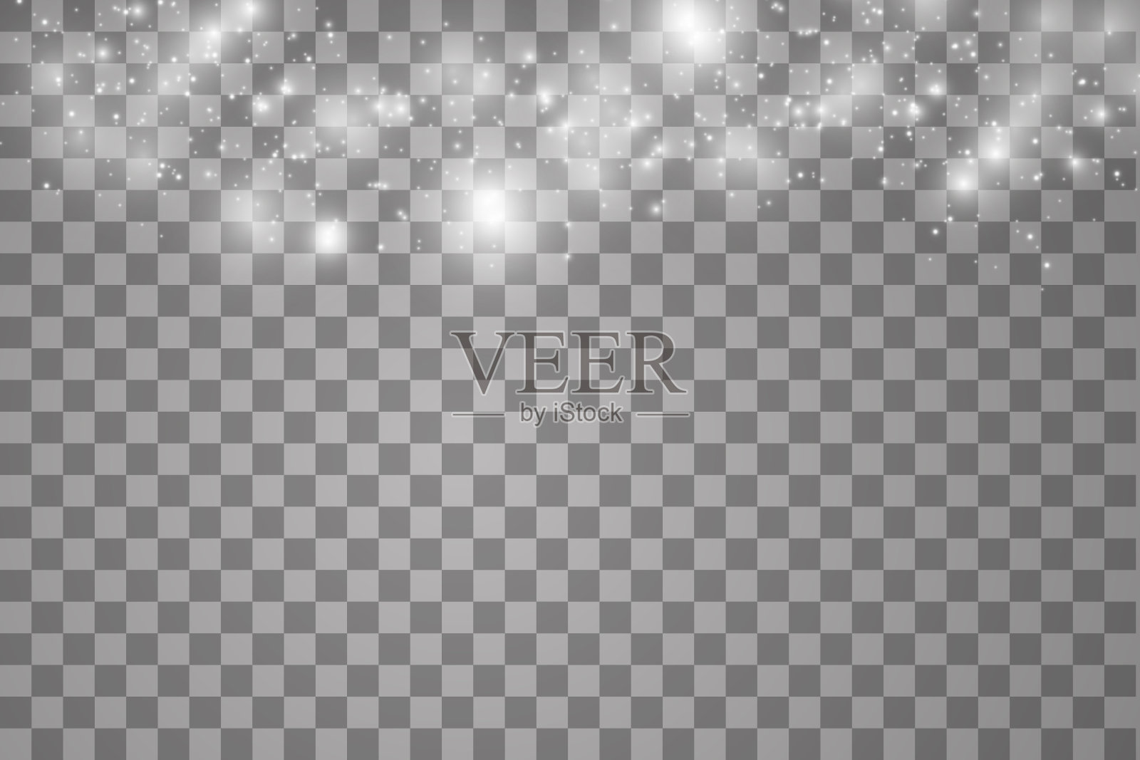 灯光在透明背景上。神奇的概念。矢量白色闪光波抽象插图。白色星尘尾随着孤立的闪闪发光的粒子插画图片素材