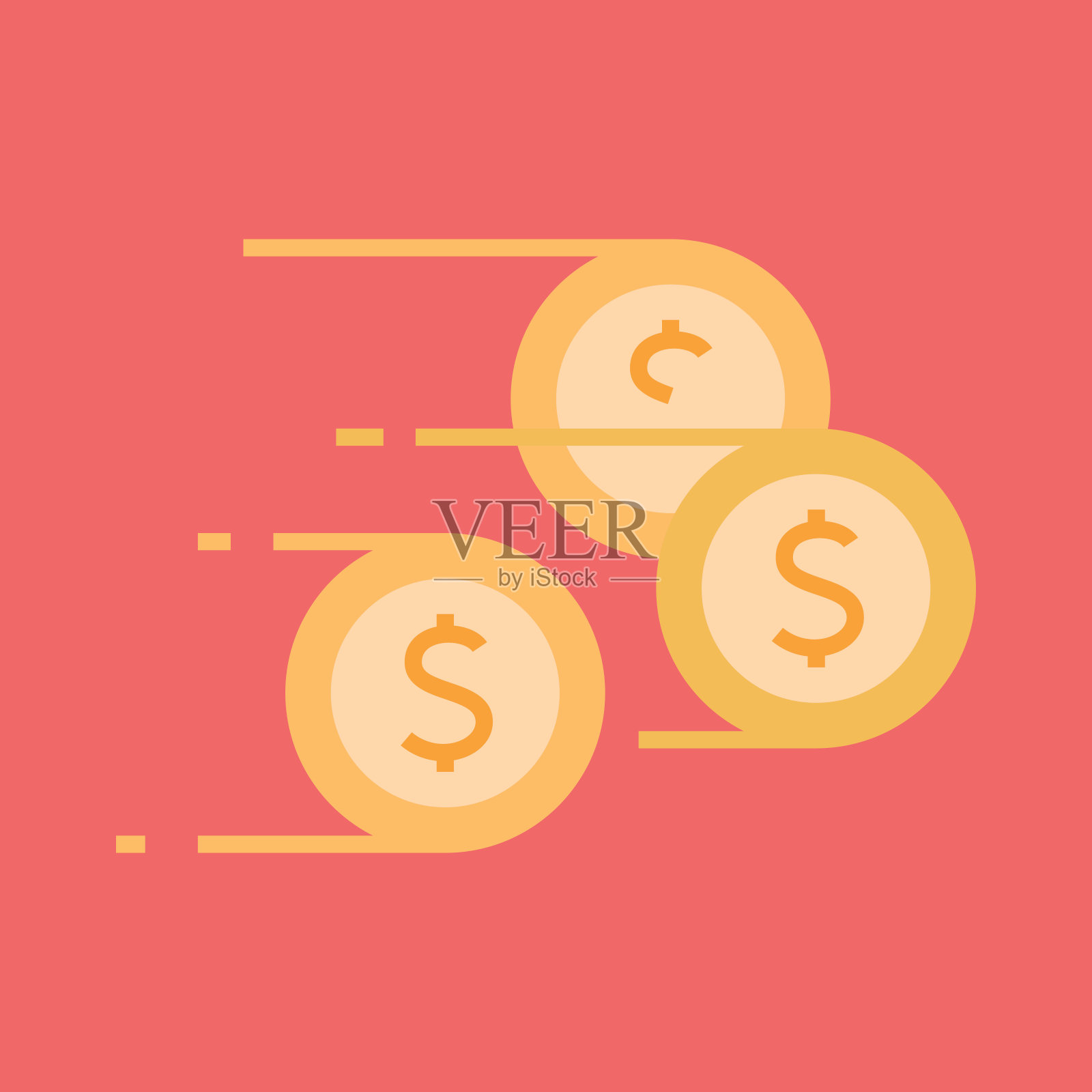 轮廓图标硬币插画图片素材