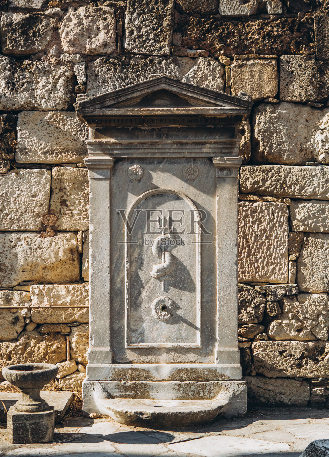 古代建筑建柱毁了希腊雅典照片摄影图片