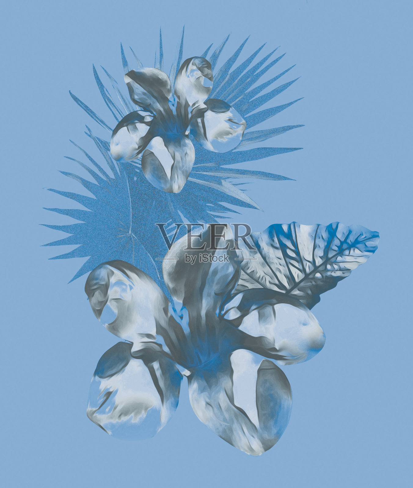 丛林植物无缝模式。插画图片素材