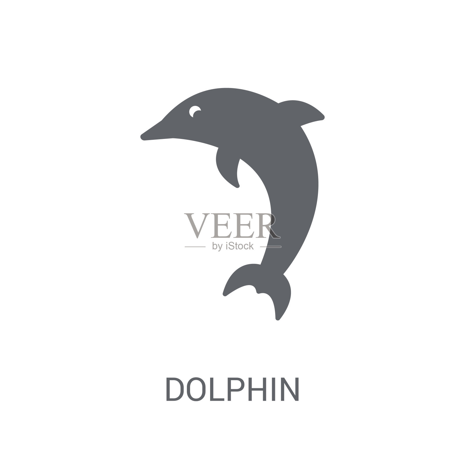 海豚图标。新潮的海豚标志概念从动物收集的白色背景设计元素图片