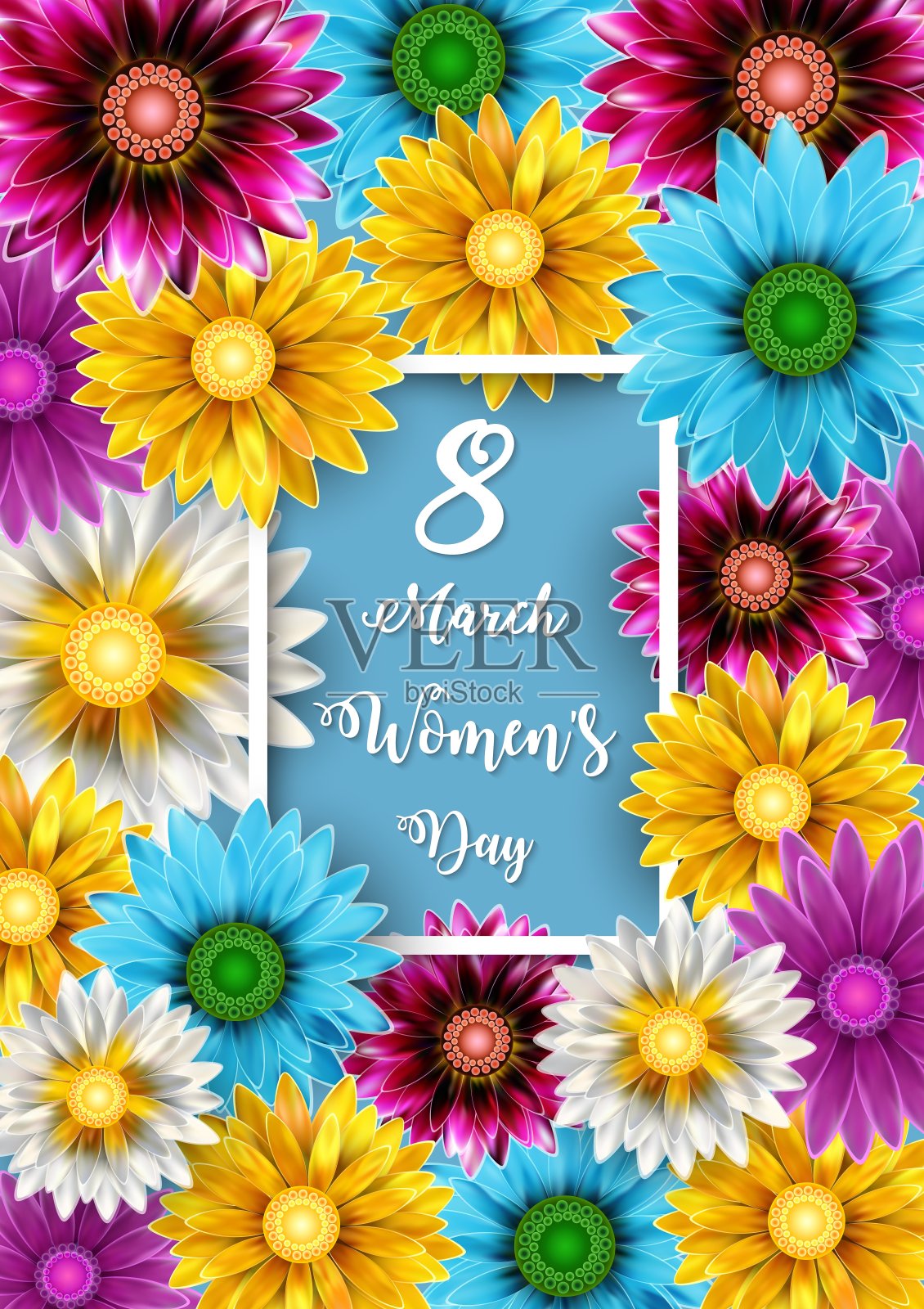 妇女节，3月8日。母亲节快乐插画图片素材