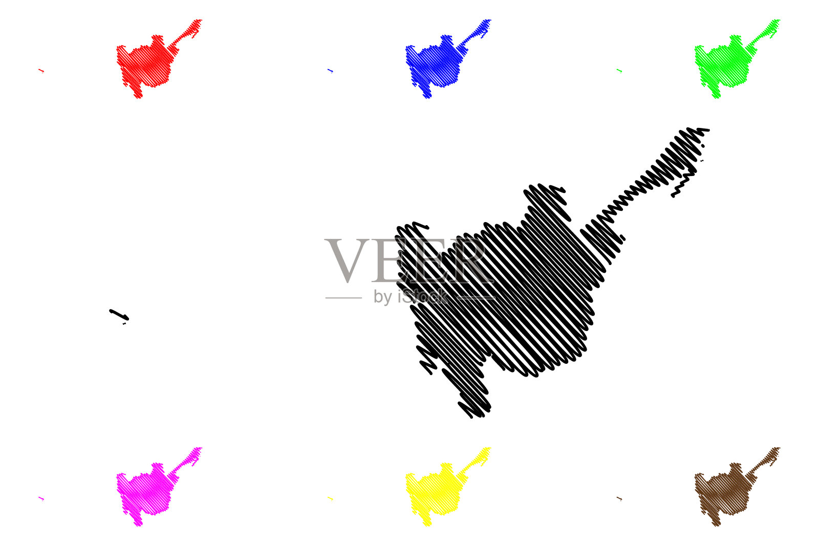 吕宋岛中心地图矢量插画图片素材