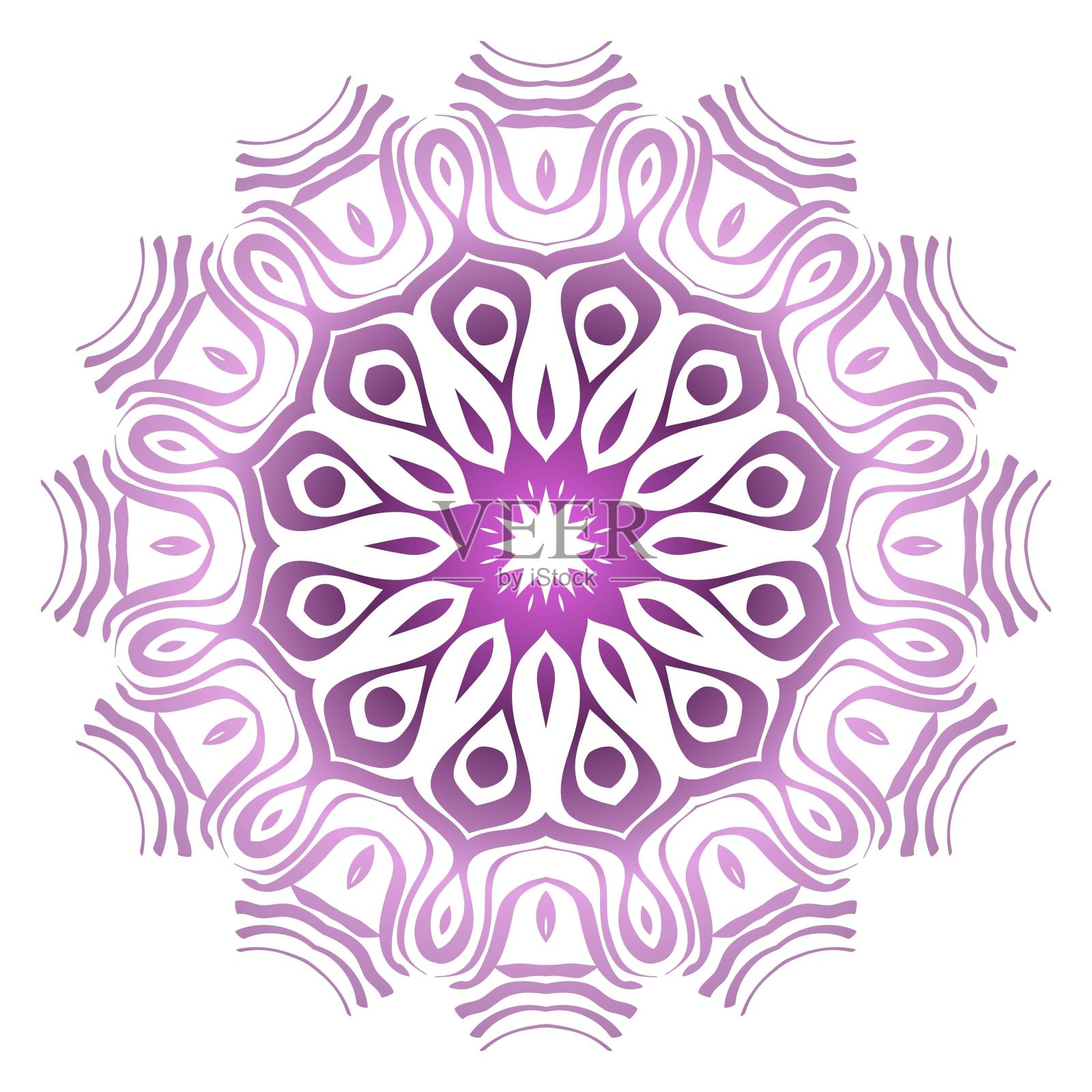 淡紫色曼荼罗点缀。矢量图插画图片素材