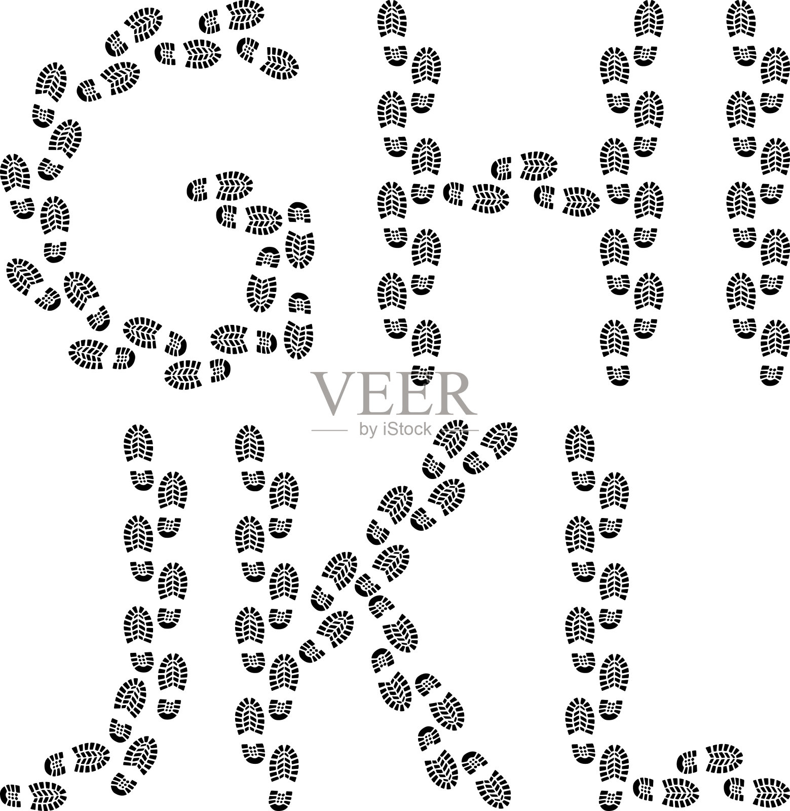 的足迹插画图片素材