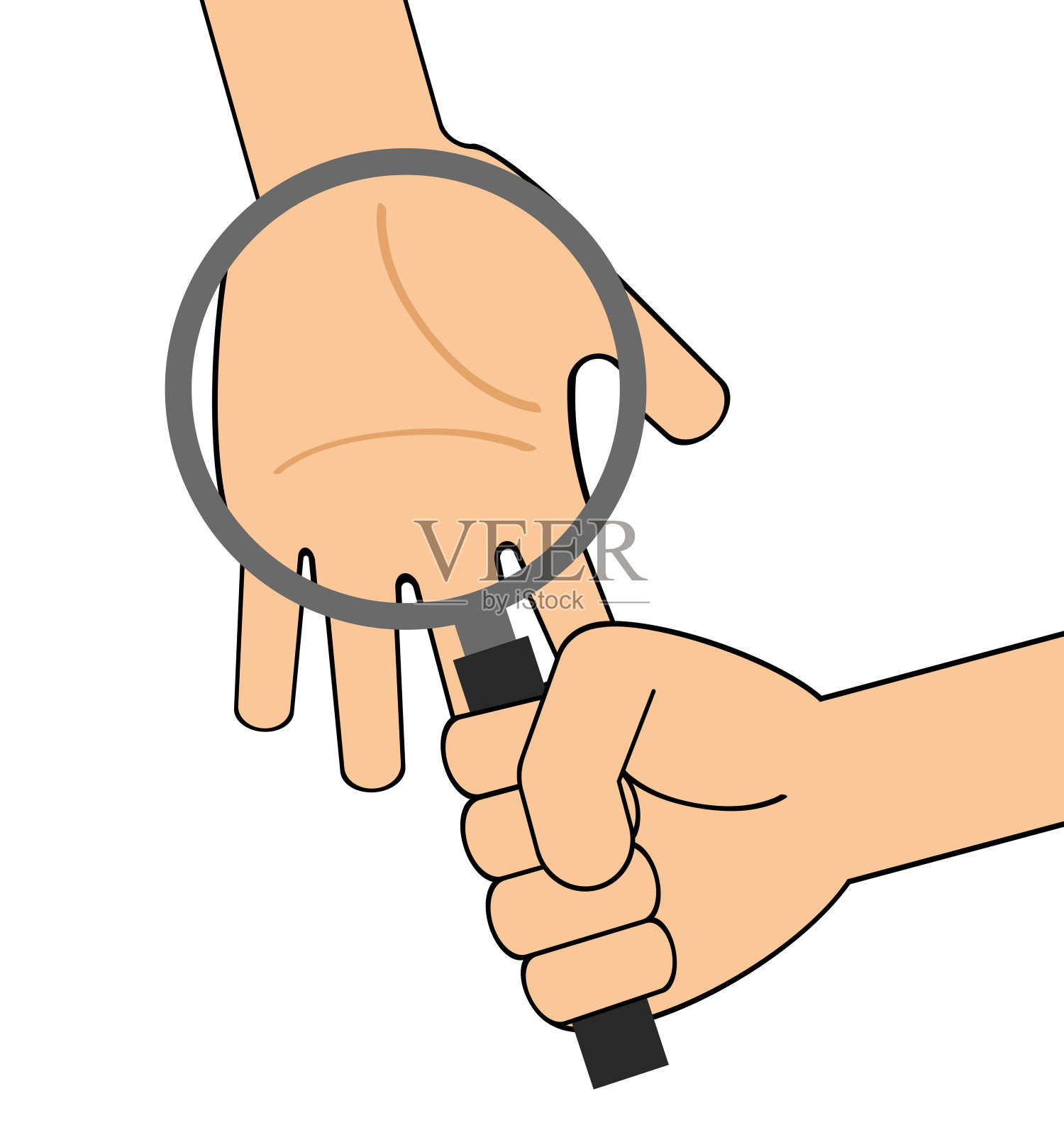 看手相插画图片素材