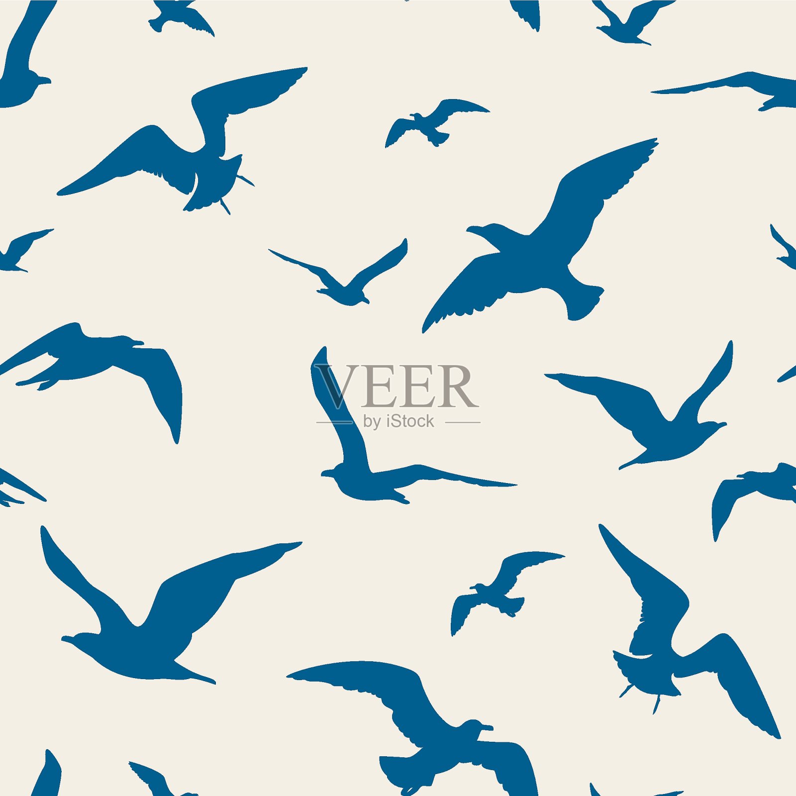 海鸥无缝模式-插图插画图片素材