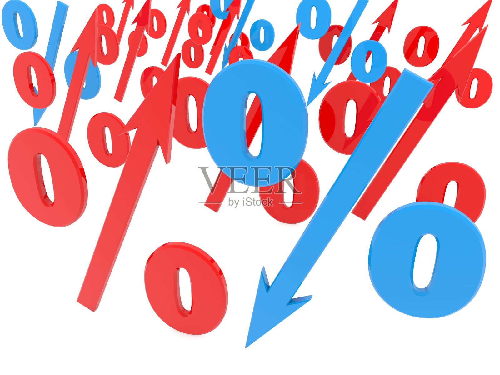 百分比符号和箭头在白色照片摄影图片