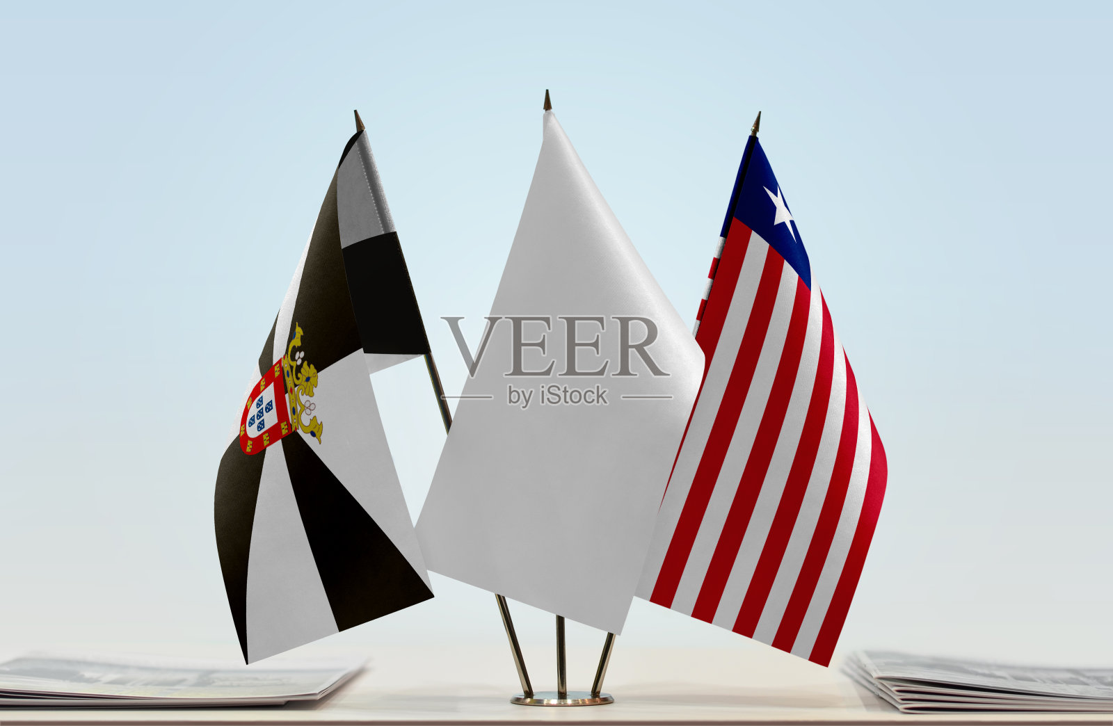 休达和利比里亚的旗帜照片摄影图片