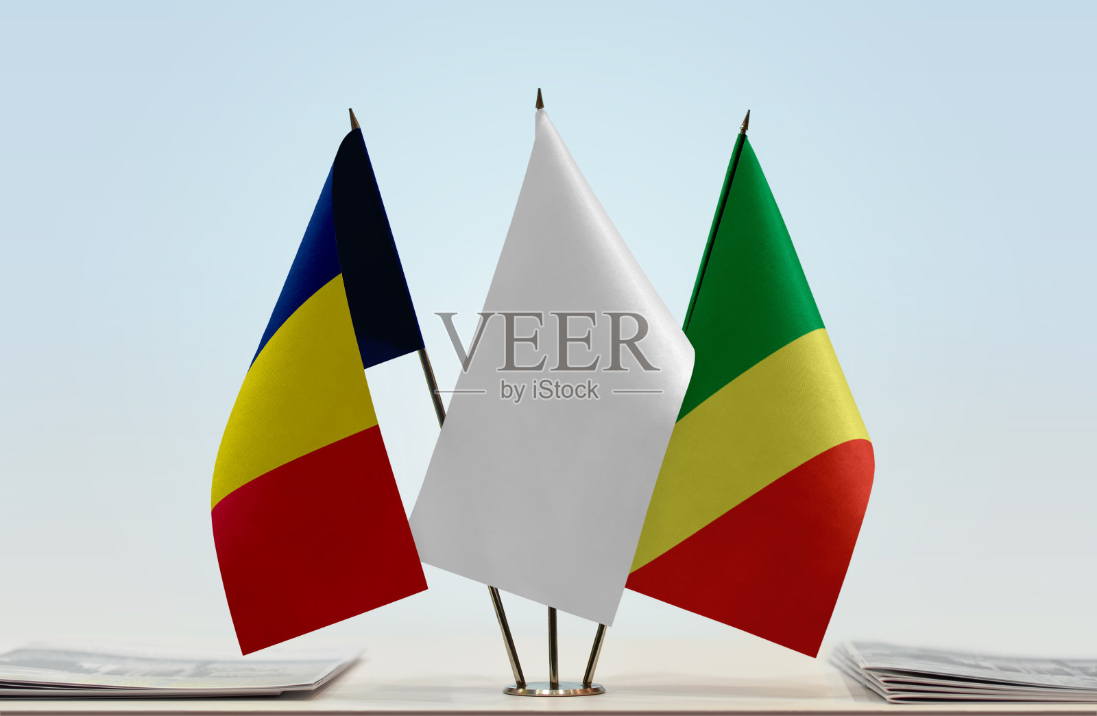 乍得和刚果共和国国旗照片摄影图片