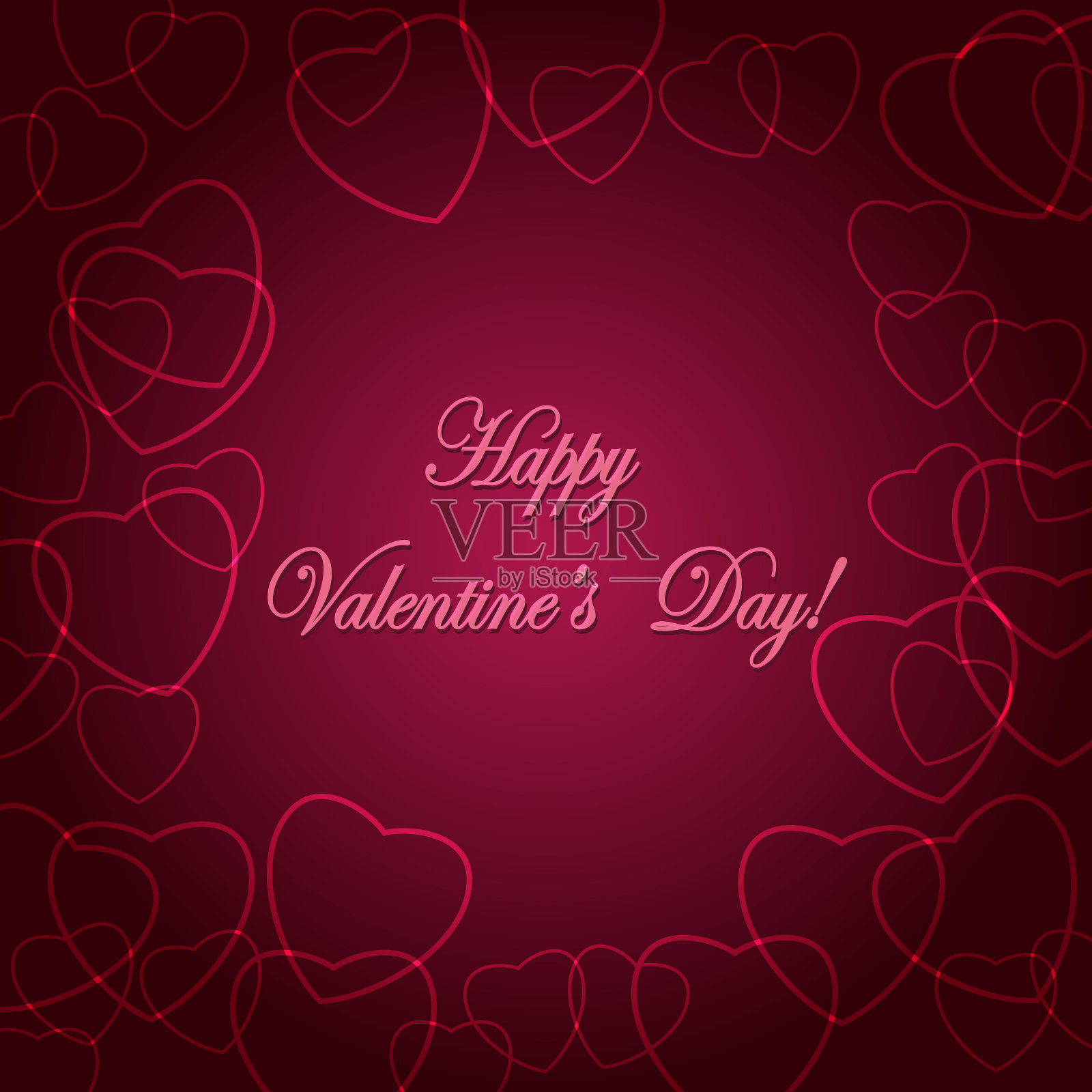 深色紫罗兰向量贺卡与心为情人节设计模板素材