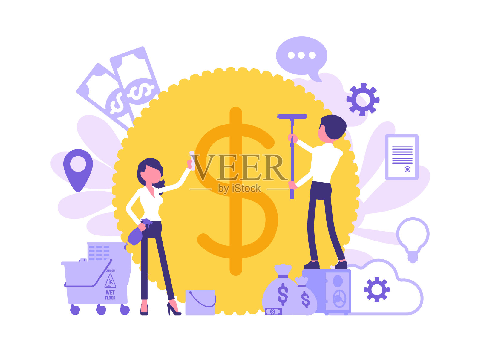 洗钱犯罪的商业活动插画图片素材