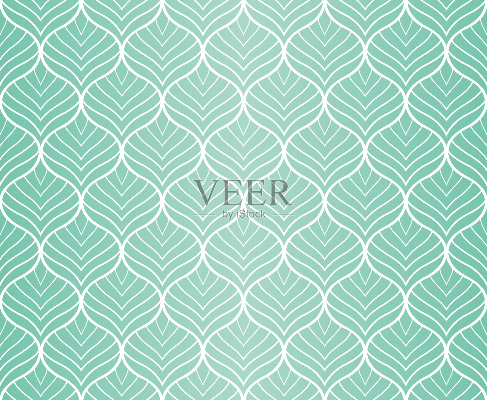 几何花卉矢量无缝模式。抽象向量纹理。装饰艺术树叶背景。插画图片素材