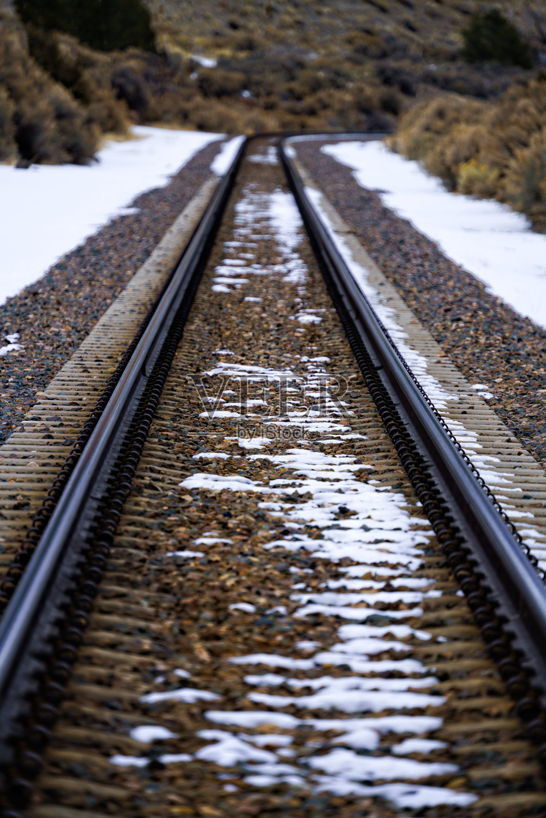 冬天的火车轨道照片摄影图片