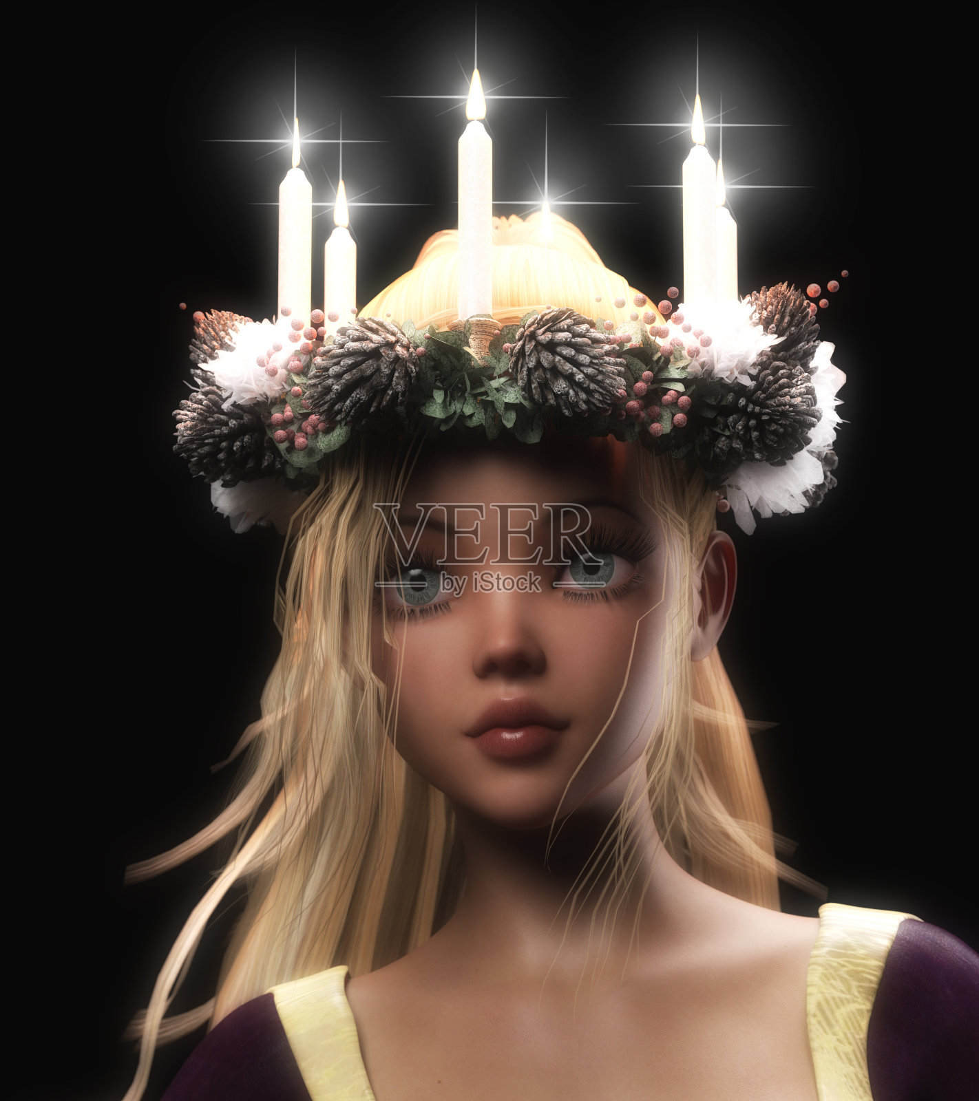 数字3D插图的幻想女人插画图片素材