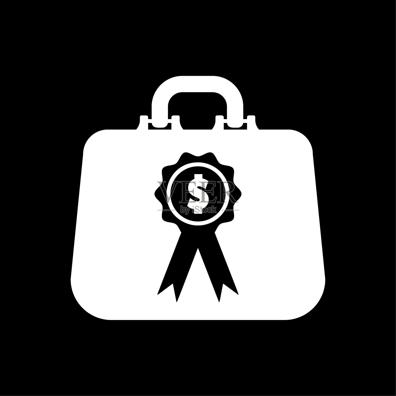 商务袋与美元符号-矢量白色插画图片素材