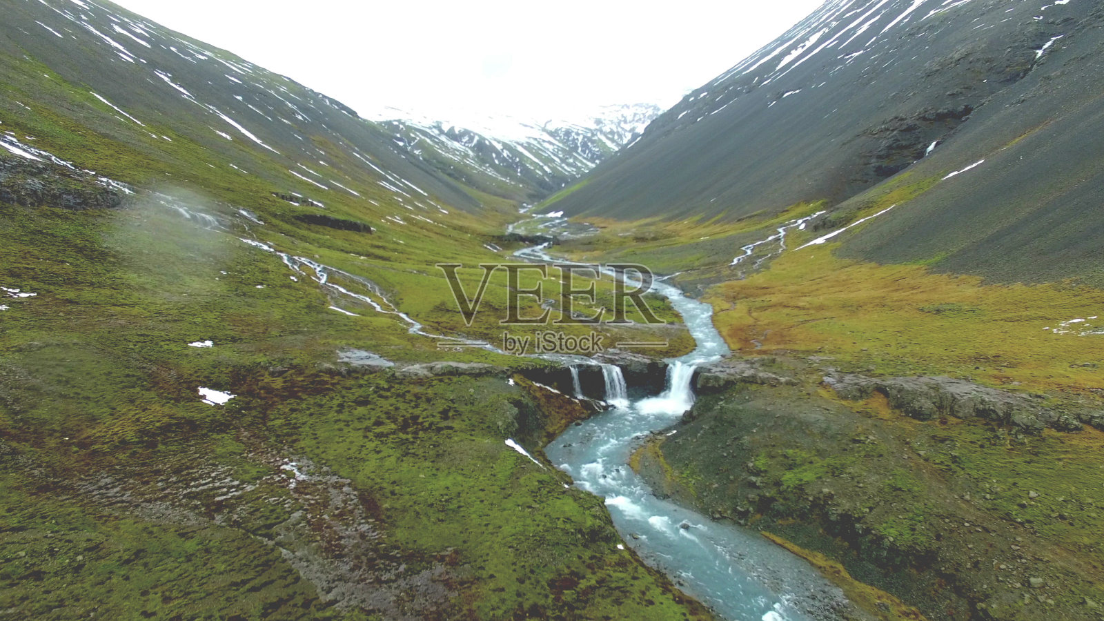 小溪鸟瞰图照片摄影图片