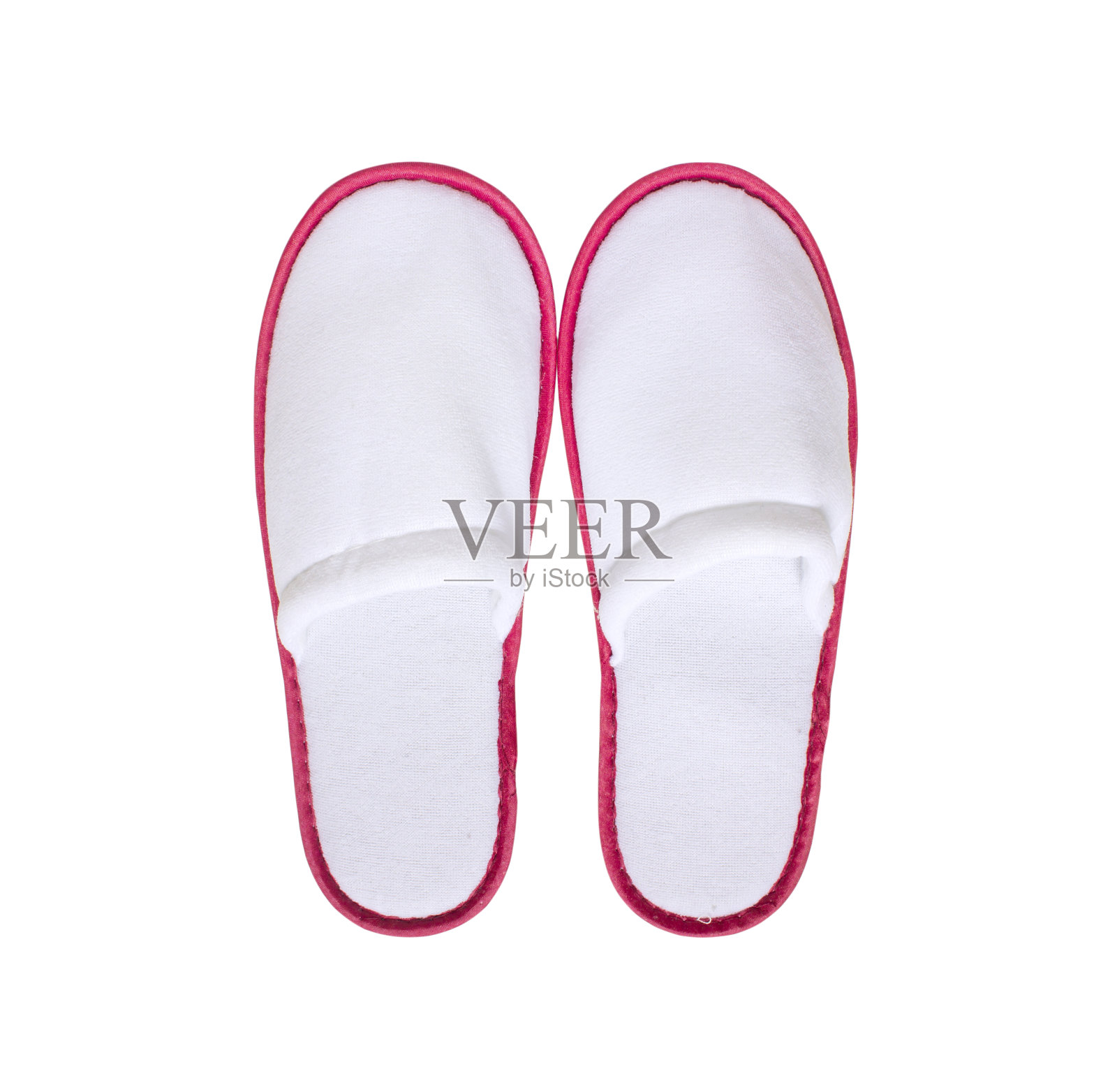 白色舒适拖鞋隔离。剪切路径照片摄影图片
