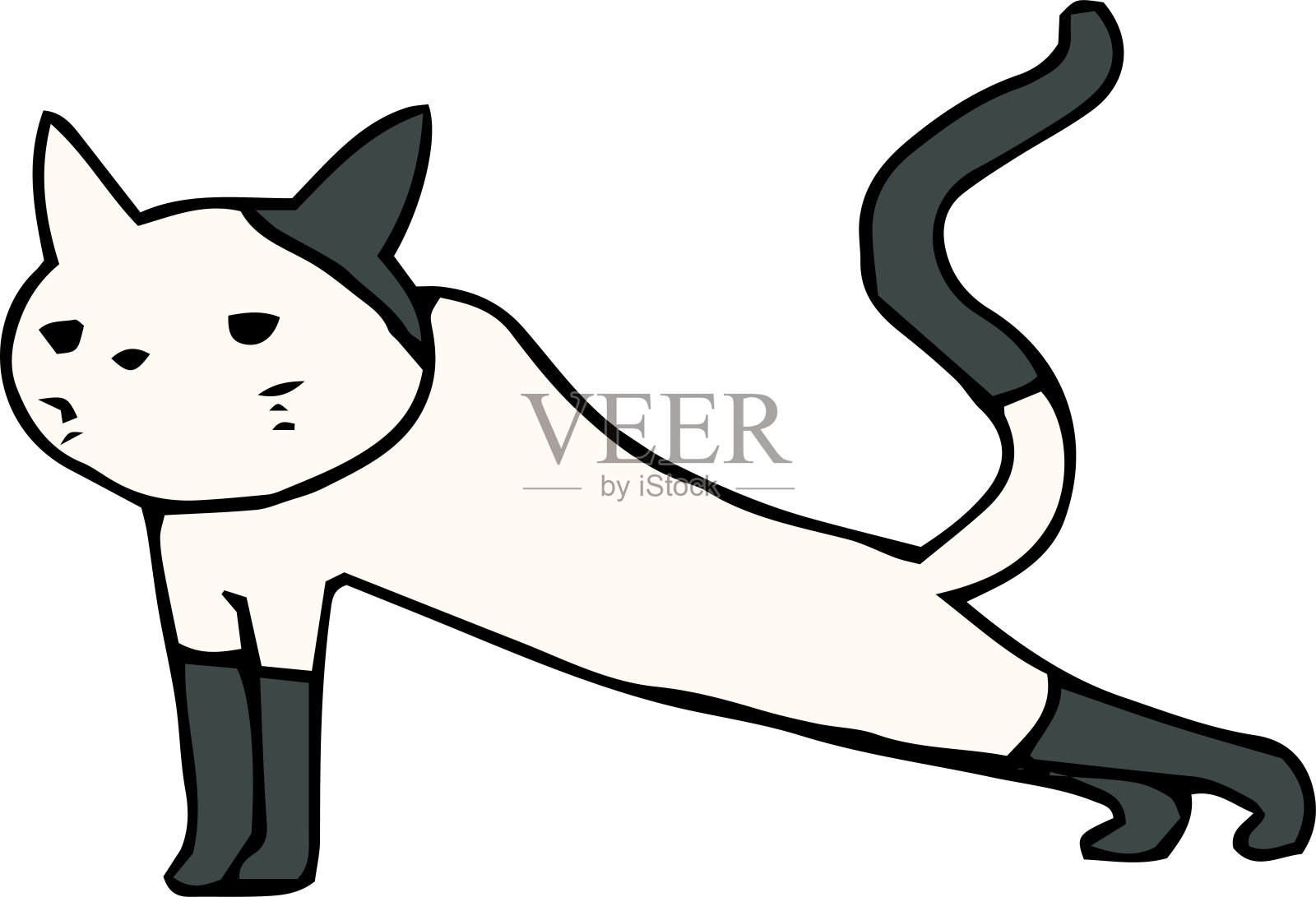 糟糕的手绘可爱的猫插画插画图片素材