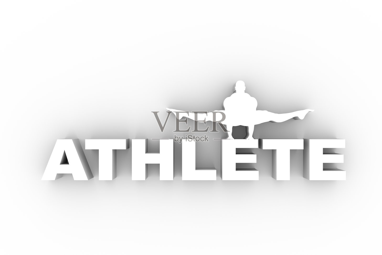 肌肉男用运动员的词摆姿势。照片摄影图片