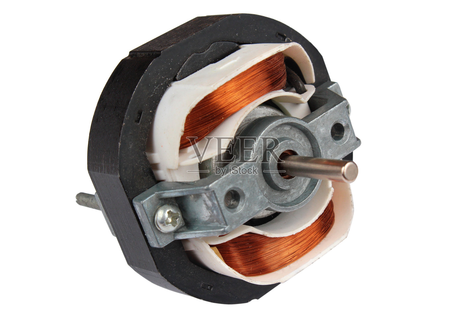 电机内部，白色隔离照片摄影图片