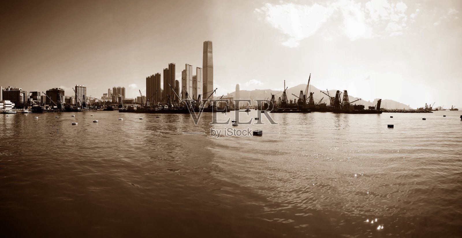 香港大角咀海滨公园的海景照片摄影图片